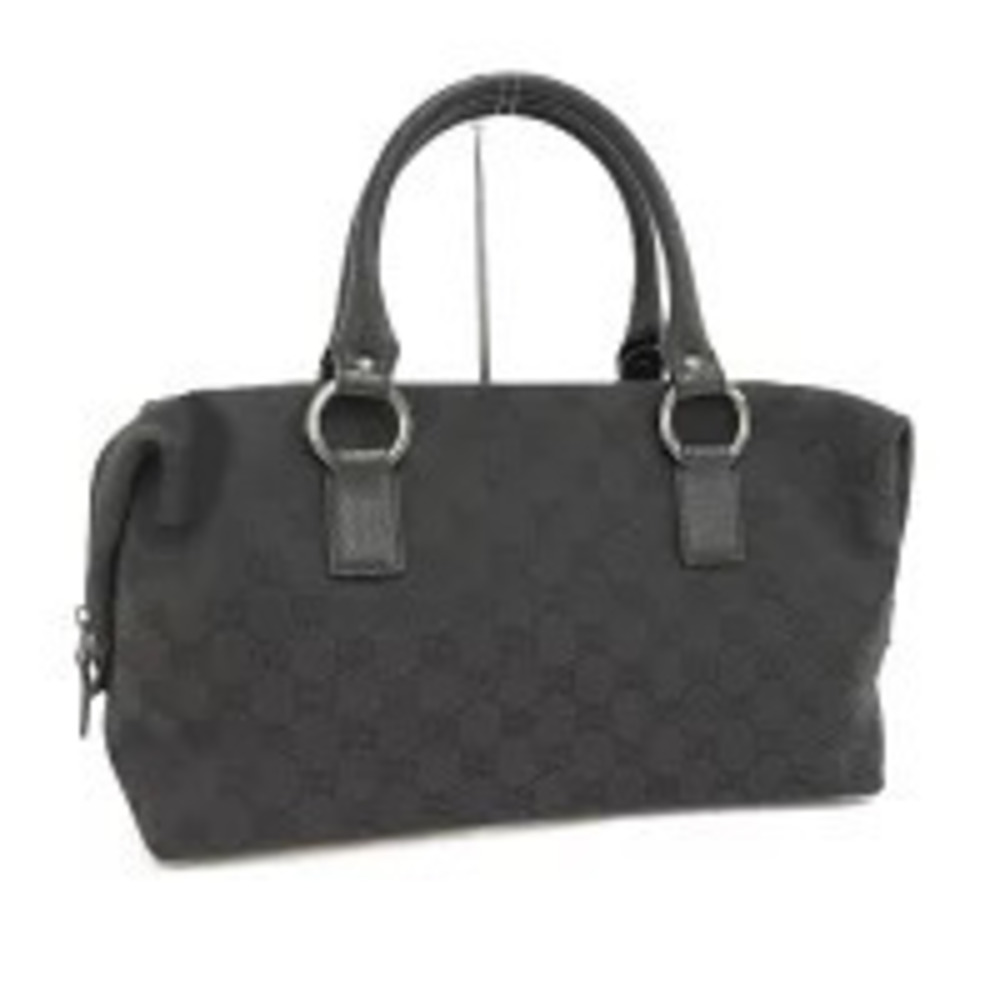 Gucci Boston Bag GG Canvas Leather Black